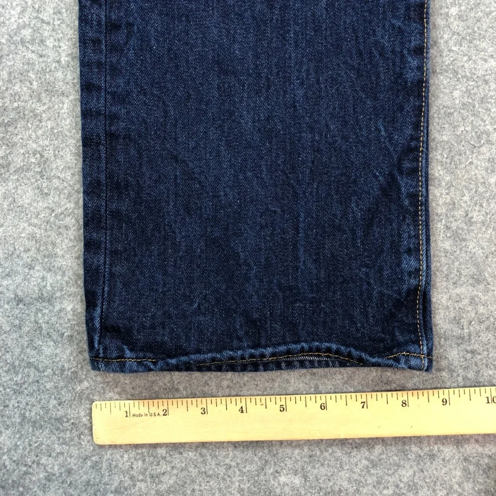 Levis 501 Mens Jeans 36x32 Blue Regular Fit Classic Dark Wash Button Fly Denim